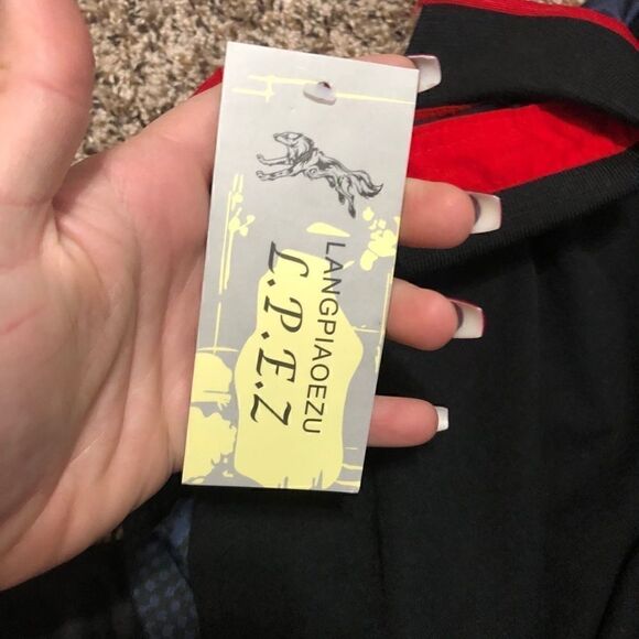 LANGPIAOEZU L.P.E.Z red blue black polo XL - Picture 2 of 8